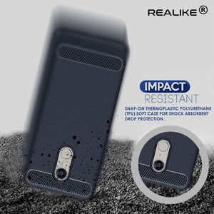 REALIKE Ultimate Protection From Drops, Flexible Carbon Fiber Back Cover For Xiaomi Redmi Note 5-2018