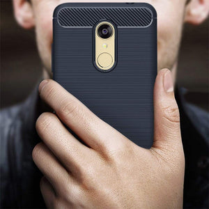 REALIKE Ultimate Protection From Drops, Flexible Carbon Fiber Back Cover For Xiaomi Redmi Note 5-2018