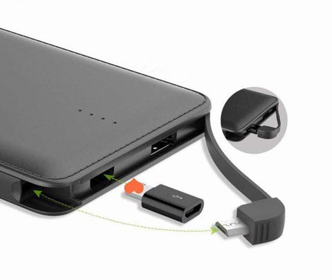 Image of REALIKE ultra slim built in USB Cable portable mobile powerbank 10000 mAh