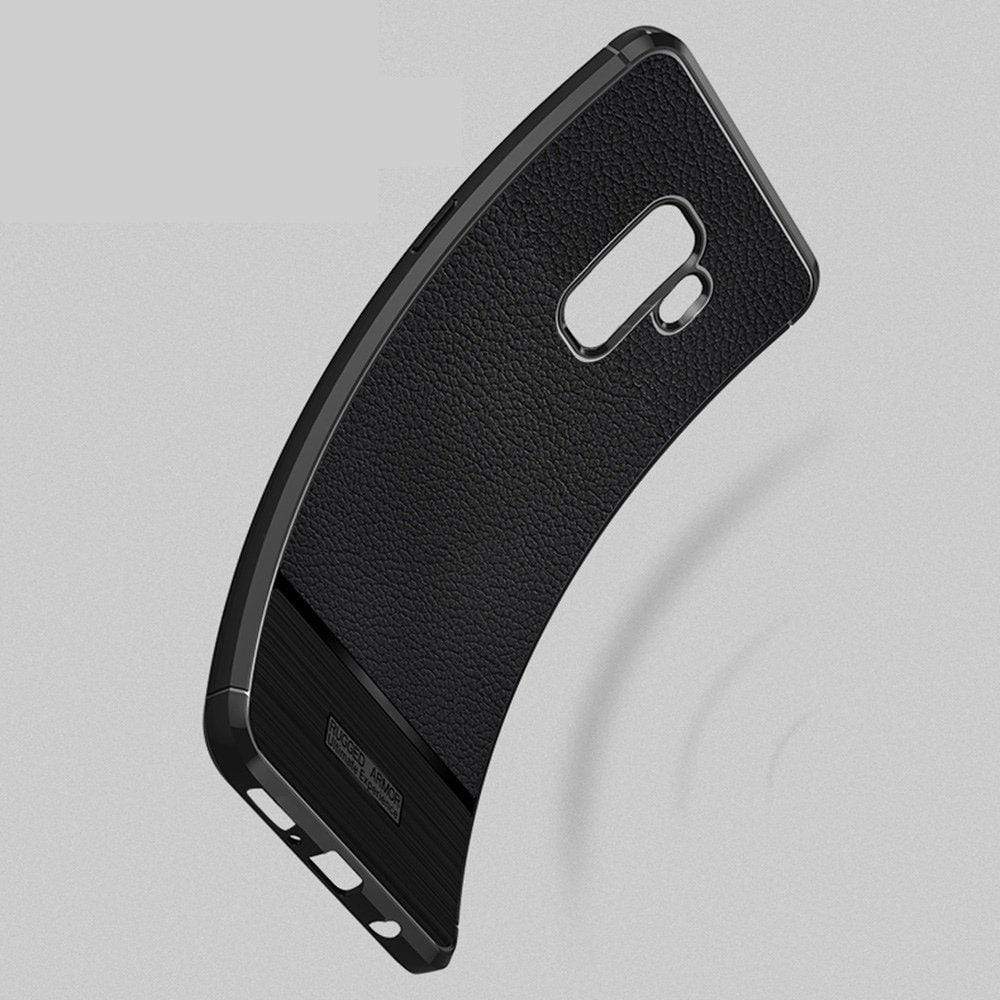 REALIKE® Ultra Slim Soft TPU Case for Samsung Galaxy S9 Plus/S9+, Litchi Pattern Resistant Anti-Scratch Shock-Absorption Protective Cover Case Blue