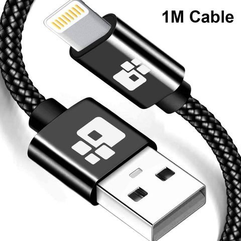 Image of REALIKE® USB Data Cable,High Speed Data Transfer & Charging, Durable Nylon Braided Cable for iOS Devices Compatible with iPhone/iPad.One Meter Length {1 Year Warranty}