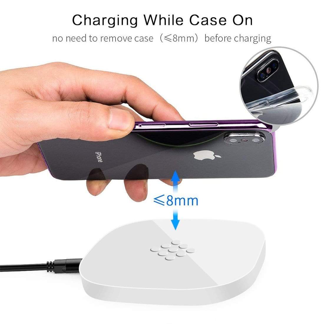 REALIKE® Wireless Charger, Qi-Certified Wireless Charging Pad, PowerPort Wireless Compatible with iPhone Xs MAX/XR/XS/X/8/8 Plus,Samsung,LG and All Other Qi Enabled Devices (Black)