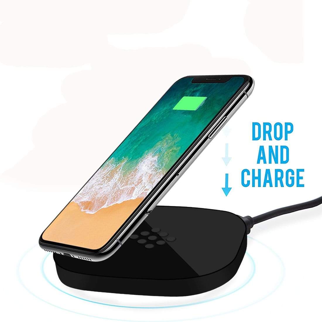 REALIKE® Wireless Charger, Qi-Certified Wireless Charging Pad, PowerPort Wireless Compatible with iPhone Xs MAX/XR/XS/X/8/8 Plus,Samsung,LG and All Other Qi Enabled Devices (WHITE)