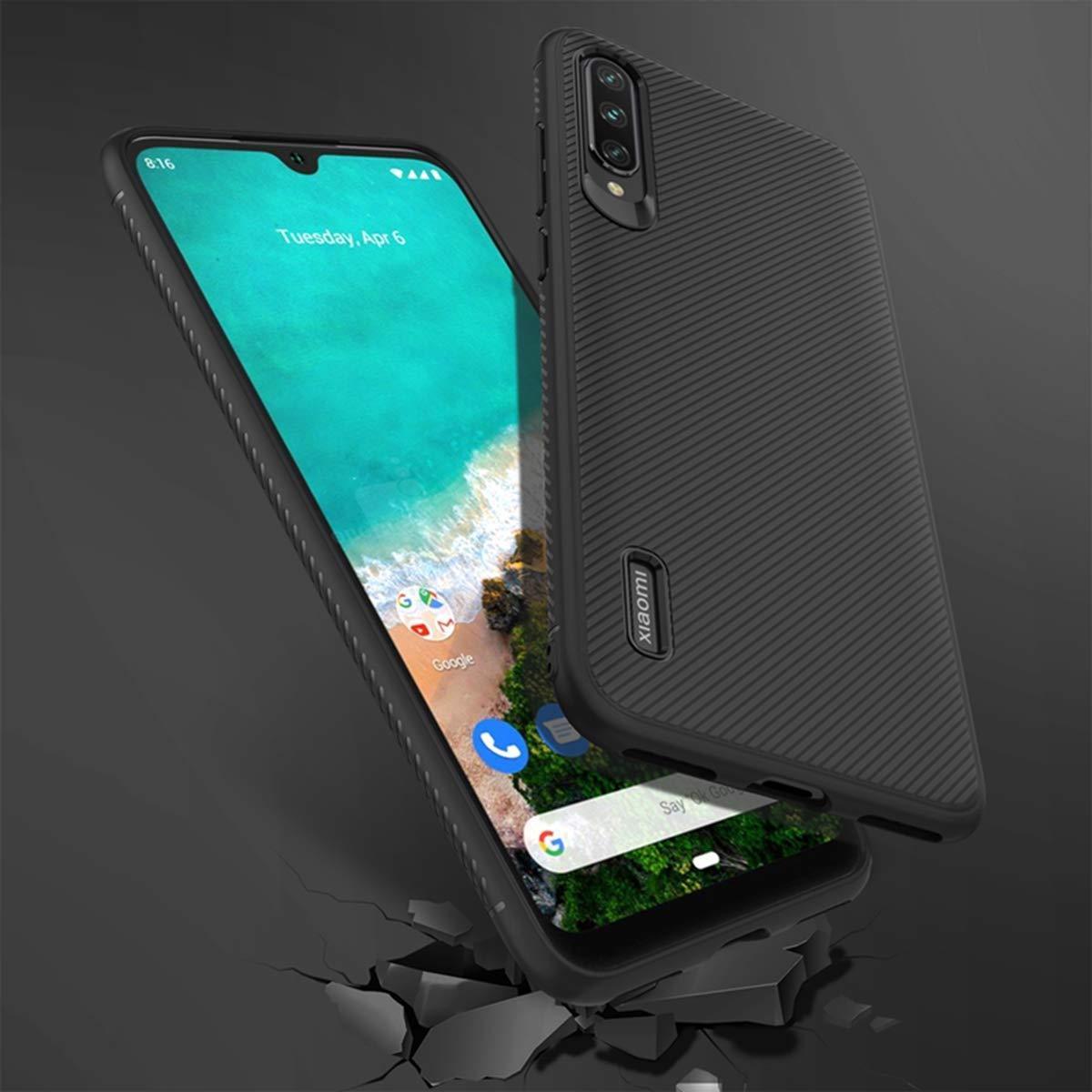 REALIKE Xiaomi Mi A3 Back Cover, Beetle Series Shockproof Line Texture Case for for Xiaomi Mi A3