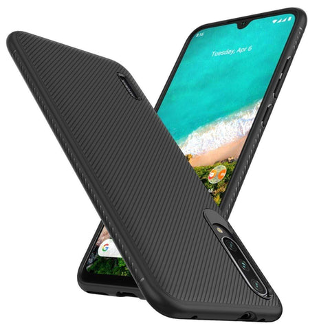 Image of REALIKE Xiaomi Mi A3 Back Cover, Beetle Series Shockproof Line Texture Case for for Xiaomi Mi A3
