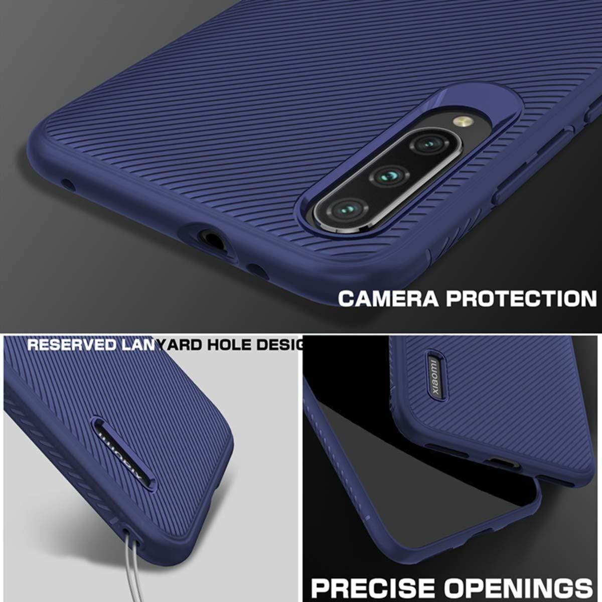 REALIKE Xiaomi Mi A3 Back Cover, Beetle Series Shockproof Line Texture Case for for Xiaomi Mi A3