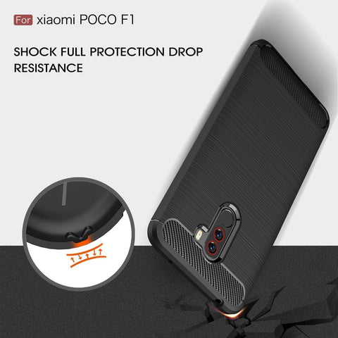 Image of REALIKE® Xiaomi Poco F1 Back Cover, Ultimate Protection from Drops, Durable, Anti Scratch, Perfect Fit Carbon Fiber Back Cover for Xiaomi Poco F1 2018 {Carbon Black} (Limited Time Discounted Price)