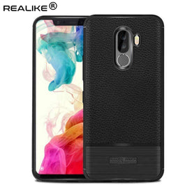 REALIKE® Xiaomi Poco F1 Back Cover, Ultimate Protection from Drops, Durable, Anti Scratch, Perfect Fit Litchi Pattern Back Cover for Xiaomi Poco F1 2018 {Litchi Black}