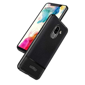 REALIKE® Xiaomi Poco F1 Back Cover, Ultimate Protection from Drops, Durable, Anti Scratch, Perfect Fit Litchi Pattern Back Cover for Xiaomi Poco F1 2018 {Litchi Black}