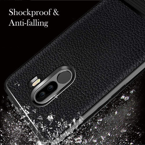 Image of REALIKE® Xiaomi Poco F1 Back Cover, Ultimate Protection from Drops, Durable, Anti Scratch, Perfect Fit Litchi Pattern Back Cover for Xiaomi Poco F1 2018 {Litchi Black}