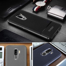 REALIKE® Xiaomi Poco F1 Back Cover, Ultimate Protection from Drops, Durable, Anti Scratch, Perfect Fit Litchi Pattern Back Cover for Xiaomi Poco F1 2018 {Litchi Blue}