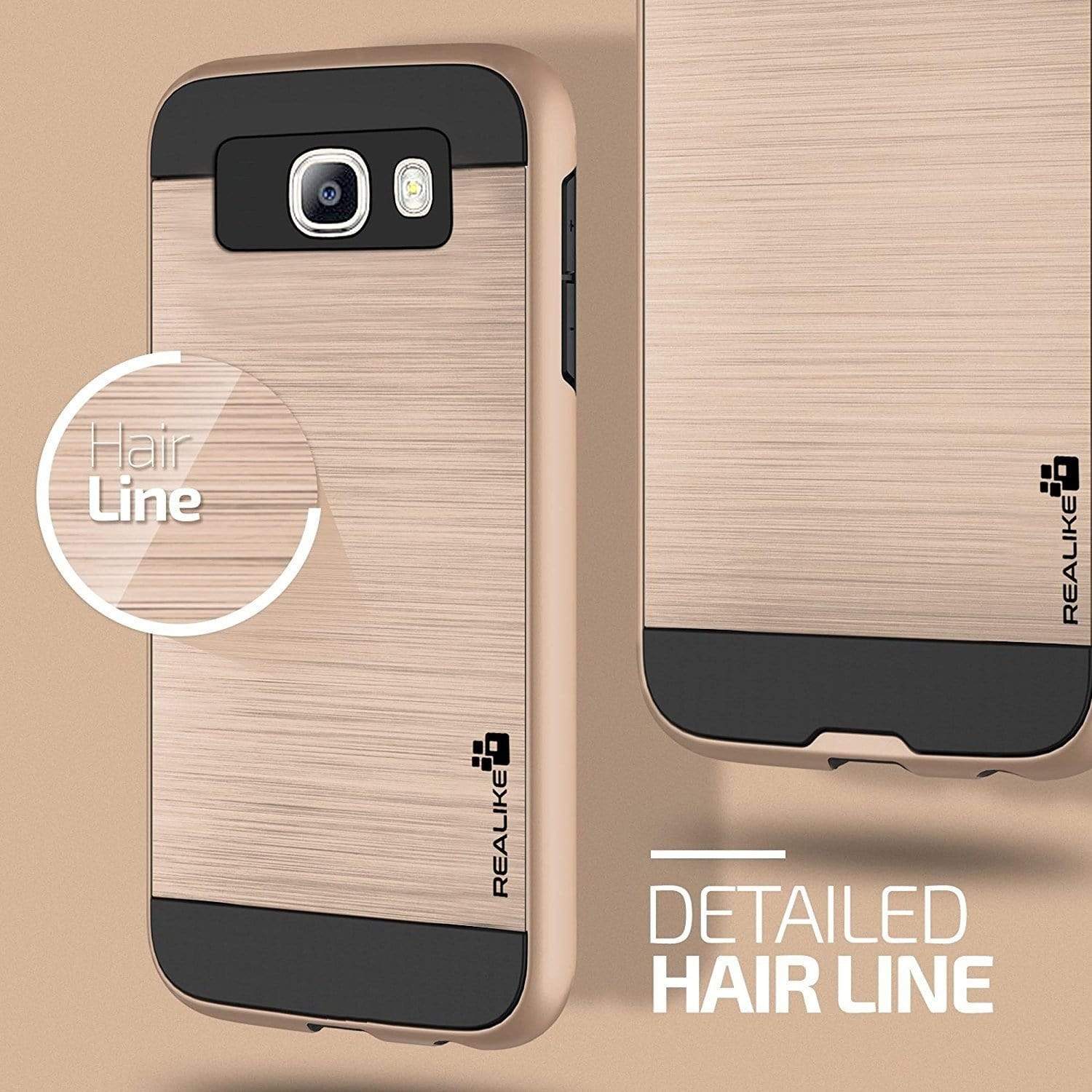 Samsung J7 Prime Cover, REALIKE™; Premium {Imported} Shock Proof Protective Dual Layer Case for Samsung J7 Prime (Simply Fit Series) - (Gold)