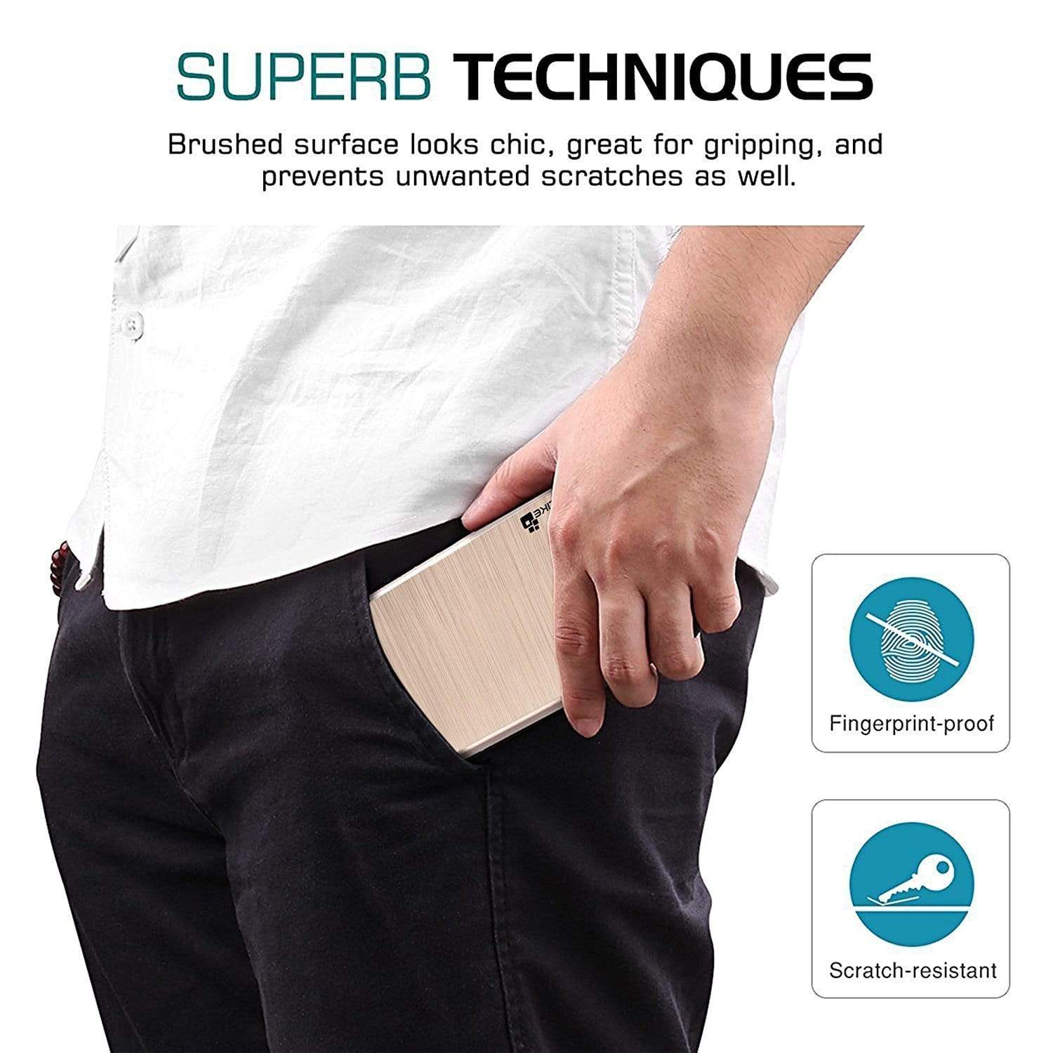 Samsung J7 Prime Cover, REALIKE™; Premium {Imported} Shock Proof Protective Dual Layer Case for Samsung J7 Prime (Simply Fit Series) - (Gold)