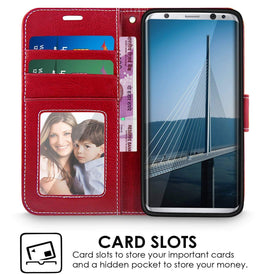 Samsung S8 2017 Cover Case, REALIKE™ Branded Imported Flip Leather Cover, Ultimate Protection from Drops in Slim profile, Durable, Anti Scratch, Perfect Fit, Air Cushion Anti Shock Technology, Flexible Premium PU Faux Leather Flip Cover for Samsung