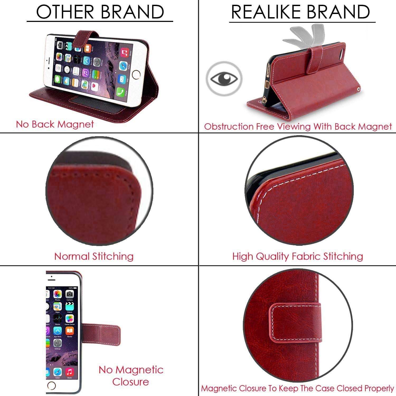 Samsung S8 2017 Cover Case, REALIKE&trade; Branded Imported Flip Leather Cover, Ultimate Protection from Drops in Slim profile, Durable, Anti Scratch, Perfect Fit, Air Cushion Anti Shock Technology, Flexible Premium PU Faux Leather Flip Cover for Samsung