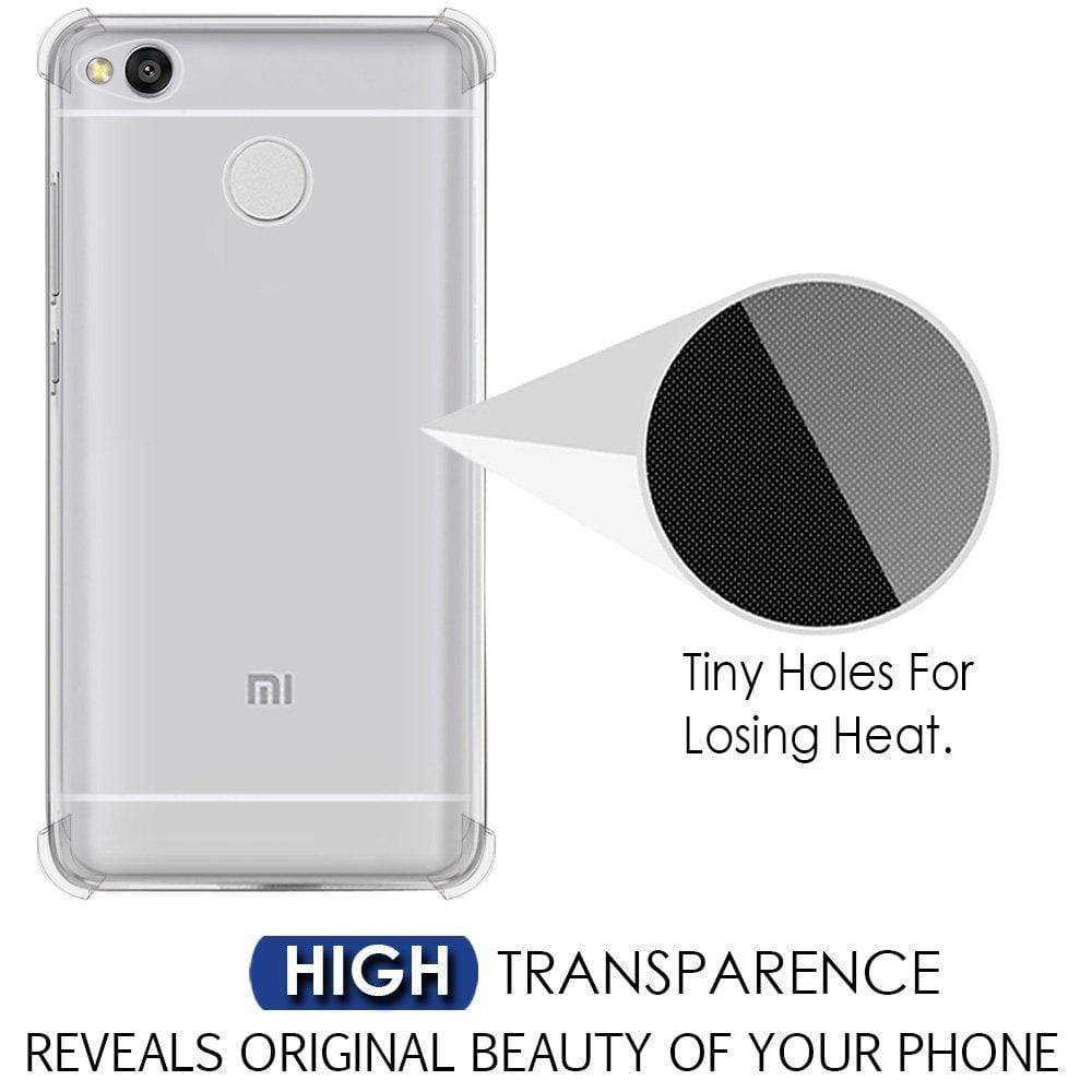 Xiaomi Redmi 4 Back Cover (INDIAN Version) REALIKE&reg; 100% Fit {Imported} Premium Shockproof Crystal Transparent Back Case For Xiaomi Mi Redmi 4 (May 2017 Launch)