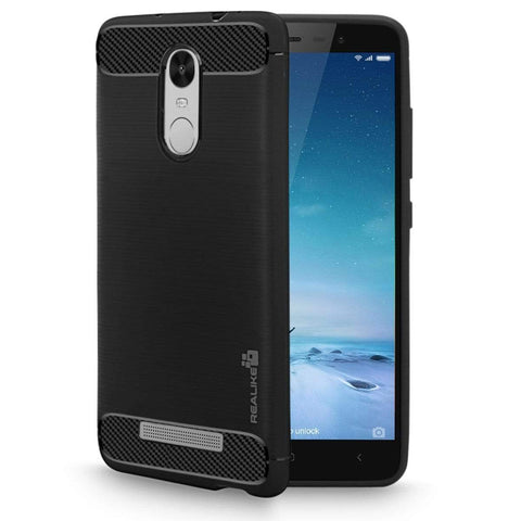 Image of Xiaomi Redmi Note 3 Cover, REALIKE&trade; {Imported} Schockproof Rugged: Premium Style Back Case For Redmi Note 3 (Diamond Series Color: Black)